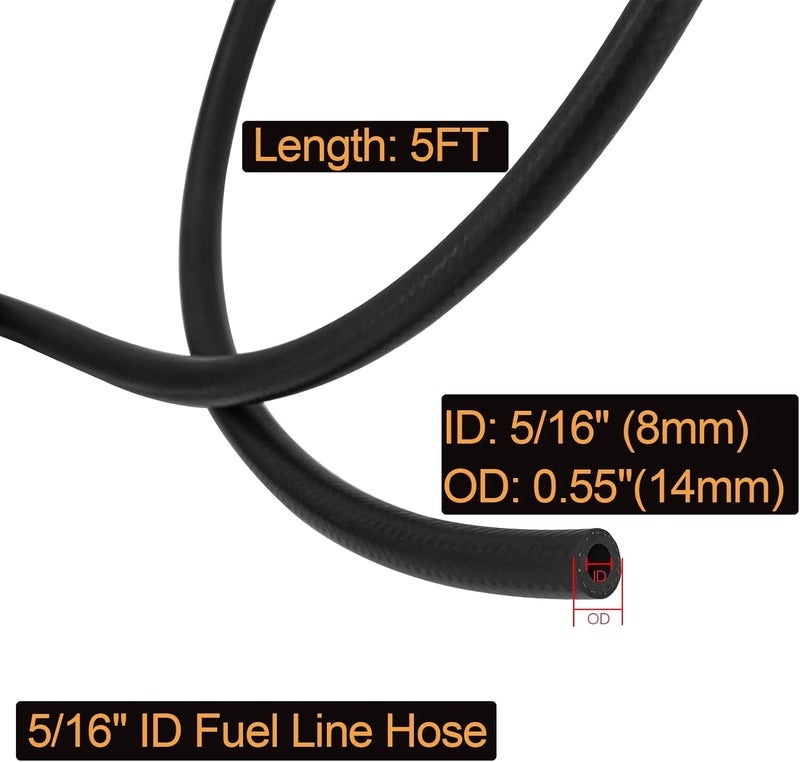 CMOOD 5/16" ID Fuel Line Hose SAE 30R7, 150 psi 5' Length Fuel Hose - Image 3